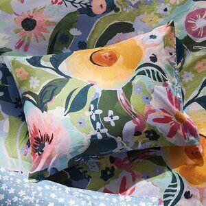 NWT | Standard (2) Anthropologie Marguerite Organic Sateen Pillowcases, Set of 2